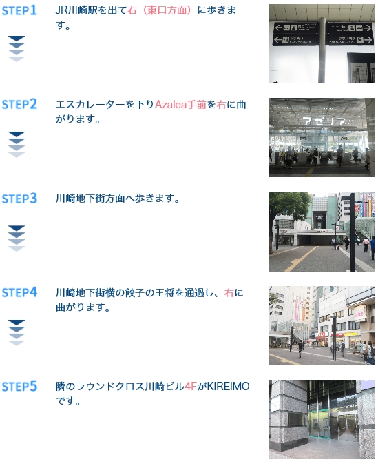 キレイモ(KIREIMO)川崎店の案内図